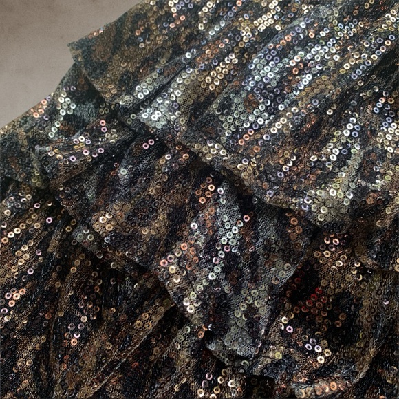 Sequin leopard print skirt SMALL - Picture 6 of 7